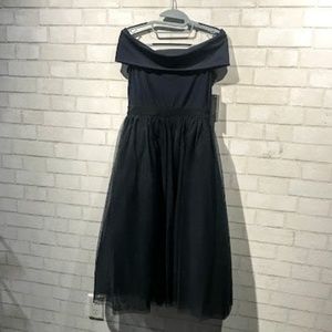 Hope & Harlow - Tulle Skirt Midi Dress Navy Size 2